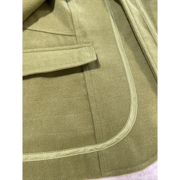 Multiples Women's Small Green‎ Flannel Silky Trim Open Front Jacket - Picture 8 of 10
